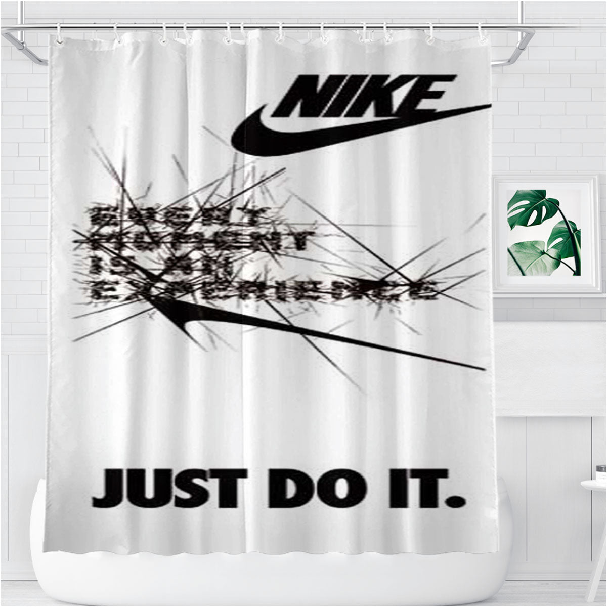 Nike Every Moment Is Reversed Bathroom Shower Curtain Fabric Waterproof | 66 X 72 Inch