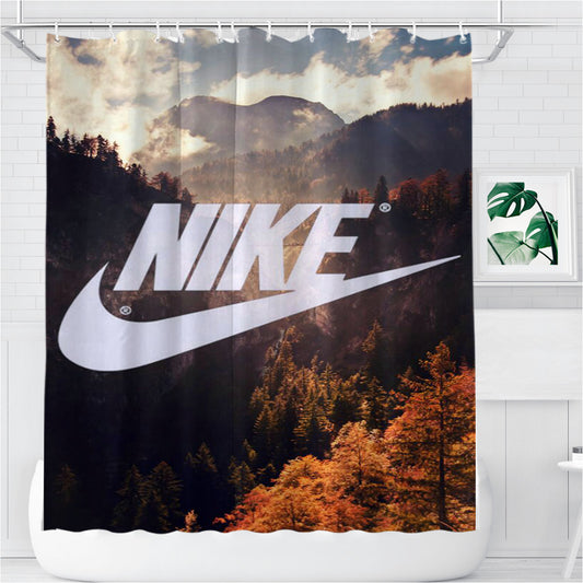 Nike Forest Bike Smule Bathroom Shower Curtain Fabric Waterproof | 66 X 72 Inch