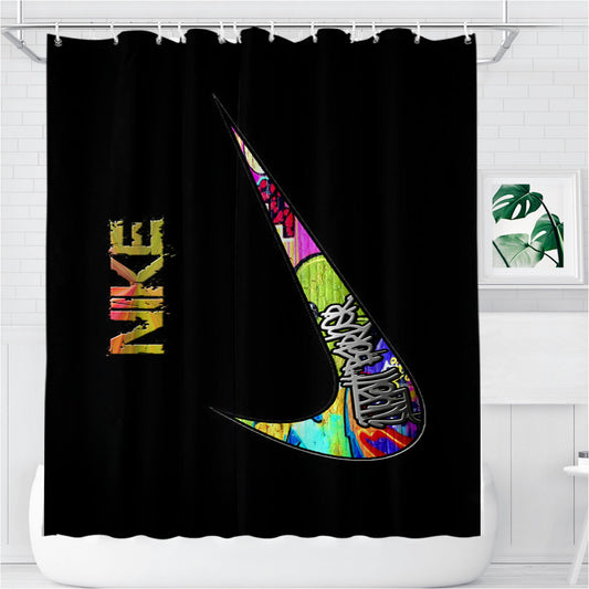 Nike Full Color Bathroom Shower Curtain Fabric Waterproof | 66 X 72 Inch