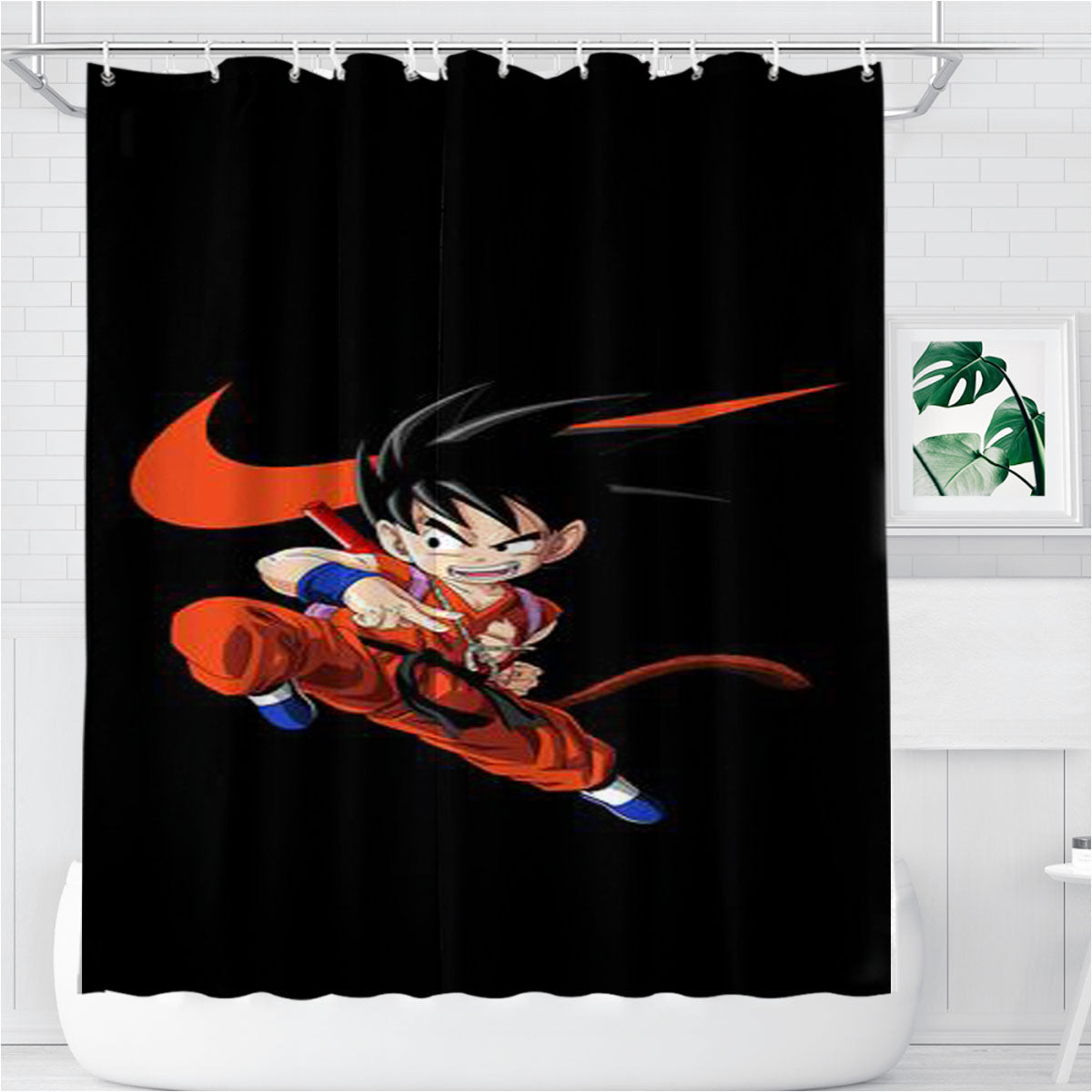 Nike Goku Battle Style Bathroom Shower Curtain Fabric Waterproof | 66 X 72 Inch