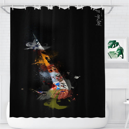 Personalized Nike Graffiti Full Colors Logo Shower Curtain Farmhouse Bathroom Decor