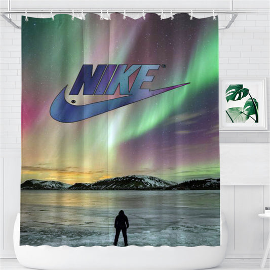Nike Ice Bathroom Shower Curtain Fabric Waterproof | 66 X 72 Inch