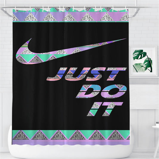 Personalized Nike Just Do It Aztec Pastel Shower Curtain Farmhouse Bathroom Decor