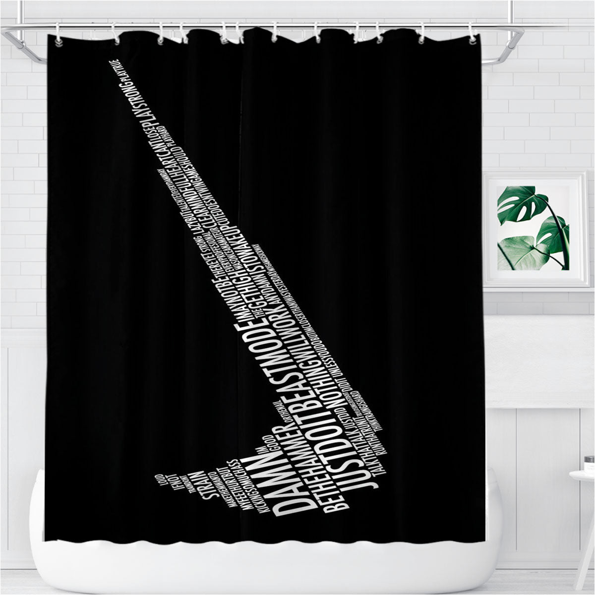 Nike Logo Bathroom Shower Curtain Fabric Waterproof | 66 X 72 Inch