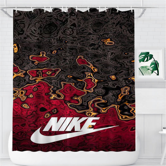 Nike Logo Blazing Bathroom Shower Curtain Fabric Waterproof | 66 X 72 Inch