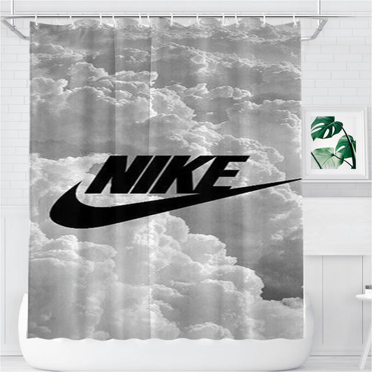 Personalized Nike Logo Cloud Shower Curtain Farmhouse Bathroom Decor