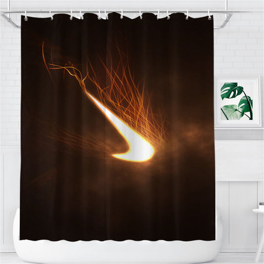 Personalized Nike Logo Fire Mode Shower Curtain Farmhouse Bathroom Decor