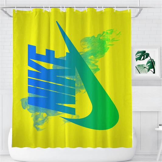 Personalized Nike Neon Shower Curtain Farmhouse Bathroom Decor