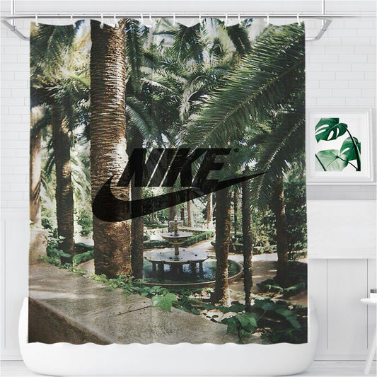 Personalized Nike Palm Private Shower Curtain Farmhouse Bathroom Decor