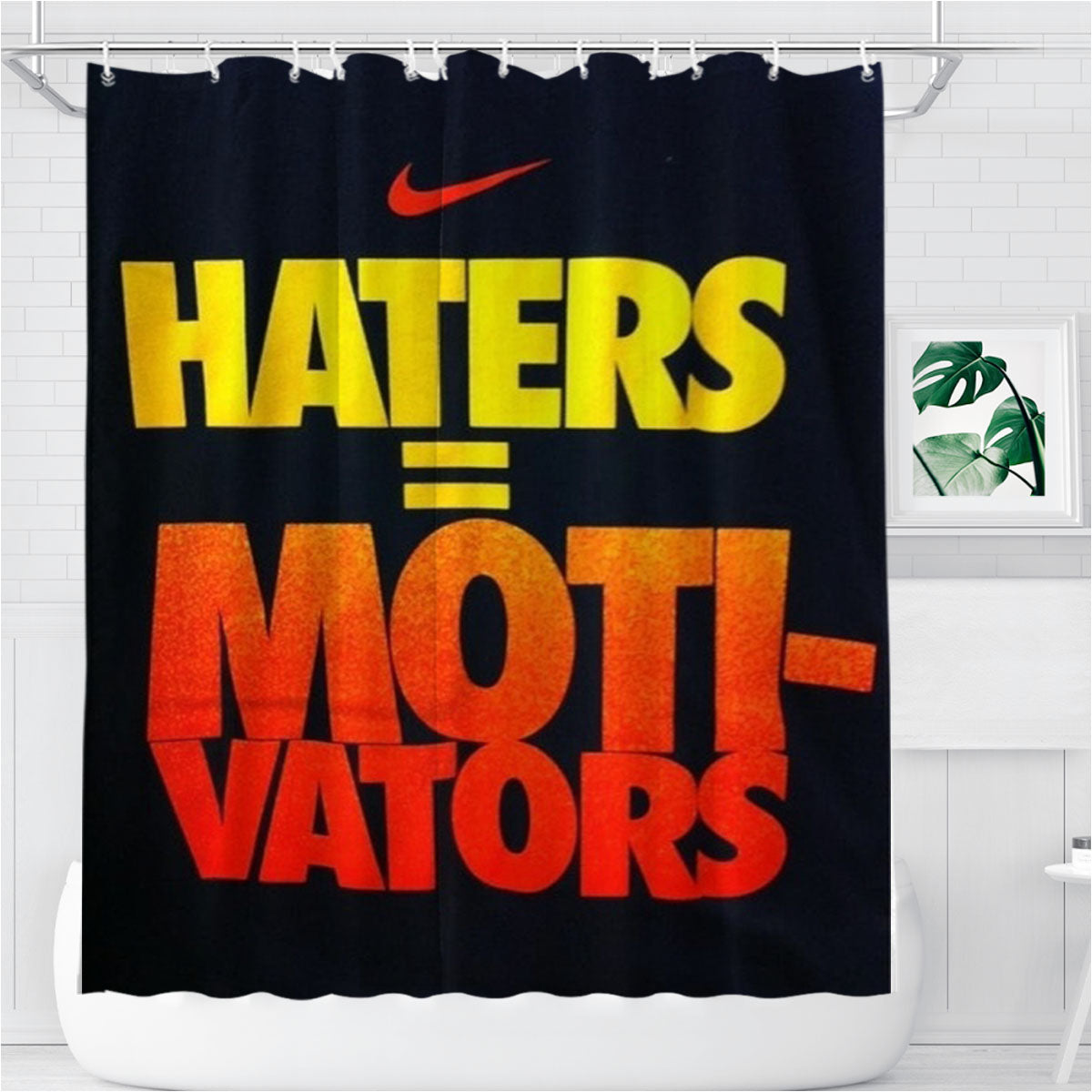 Nike Quotes Bathroom Shower Curtain Fabric Waterproof | 66 X 72 Inch