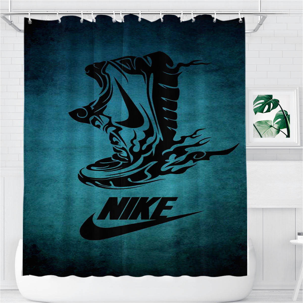 Nike Shoes Art Bathroom Shower Curtain Fabric Waterproof | 66 X 72 Inch