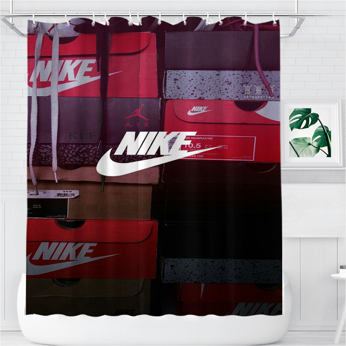Nike Shoes Does Bathroom Shower Curtain Fabric Waterproof | 66 X 72 Inch
