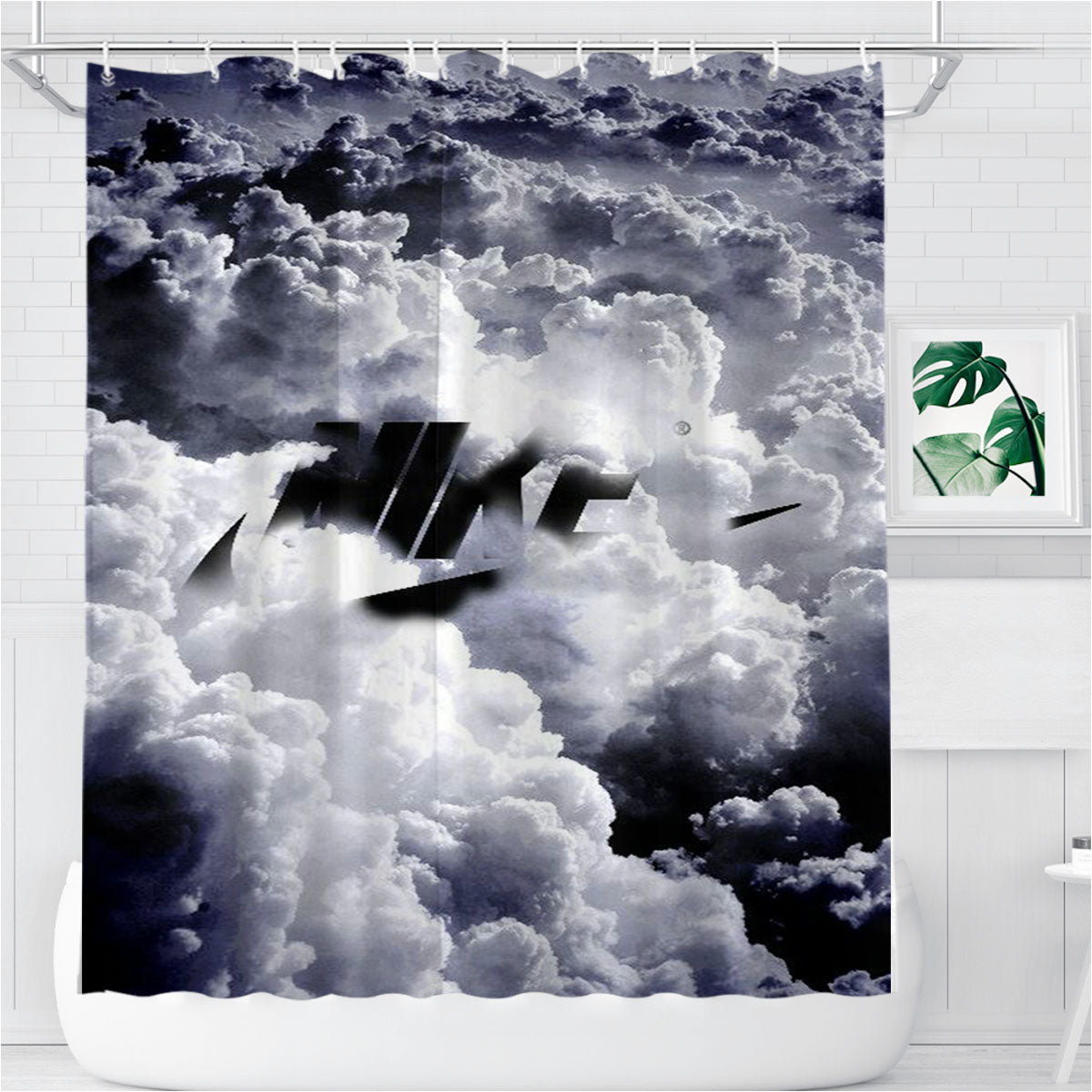 Nike Sky Art Bathroom Shower Curtain Fabric Waterproof | 66 X 72 Inch