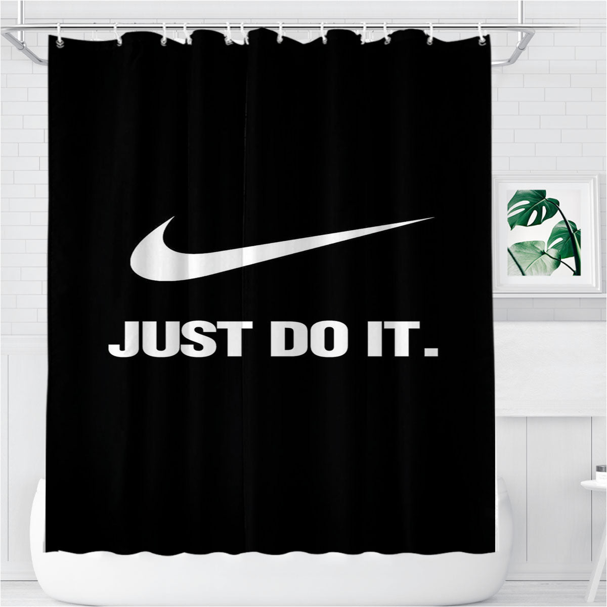 Nike Wallpaper For Iphone Bathroom Shower Curtain Fabric Waterproof | 66 X 72 Inch