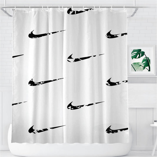 Personalized Nike Wallpaper Pattern Shower Curtain Farmhouse Bathroom Decor