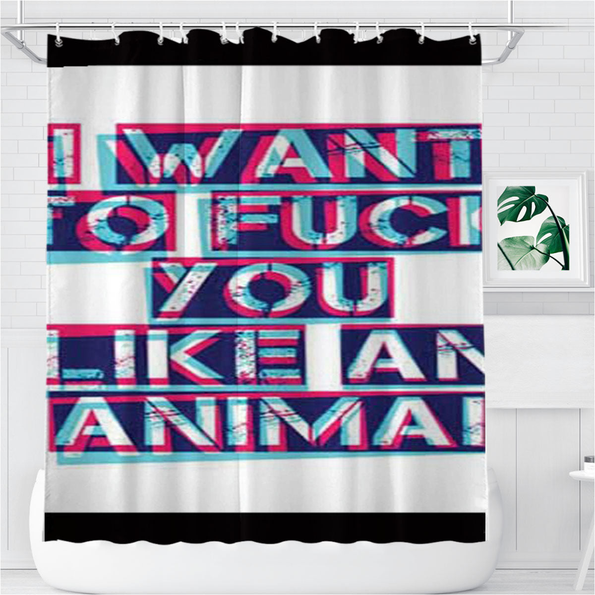 Nine Inch Nails Closer Lyrics Bathroom Shower Curtain Fabric Waterproof | 66 X 72 Inch