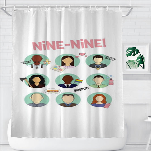 Nine Nine Characters - B99 Bathroom Shower Curtain Fabric Waterproof
