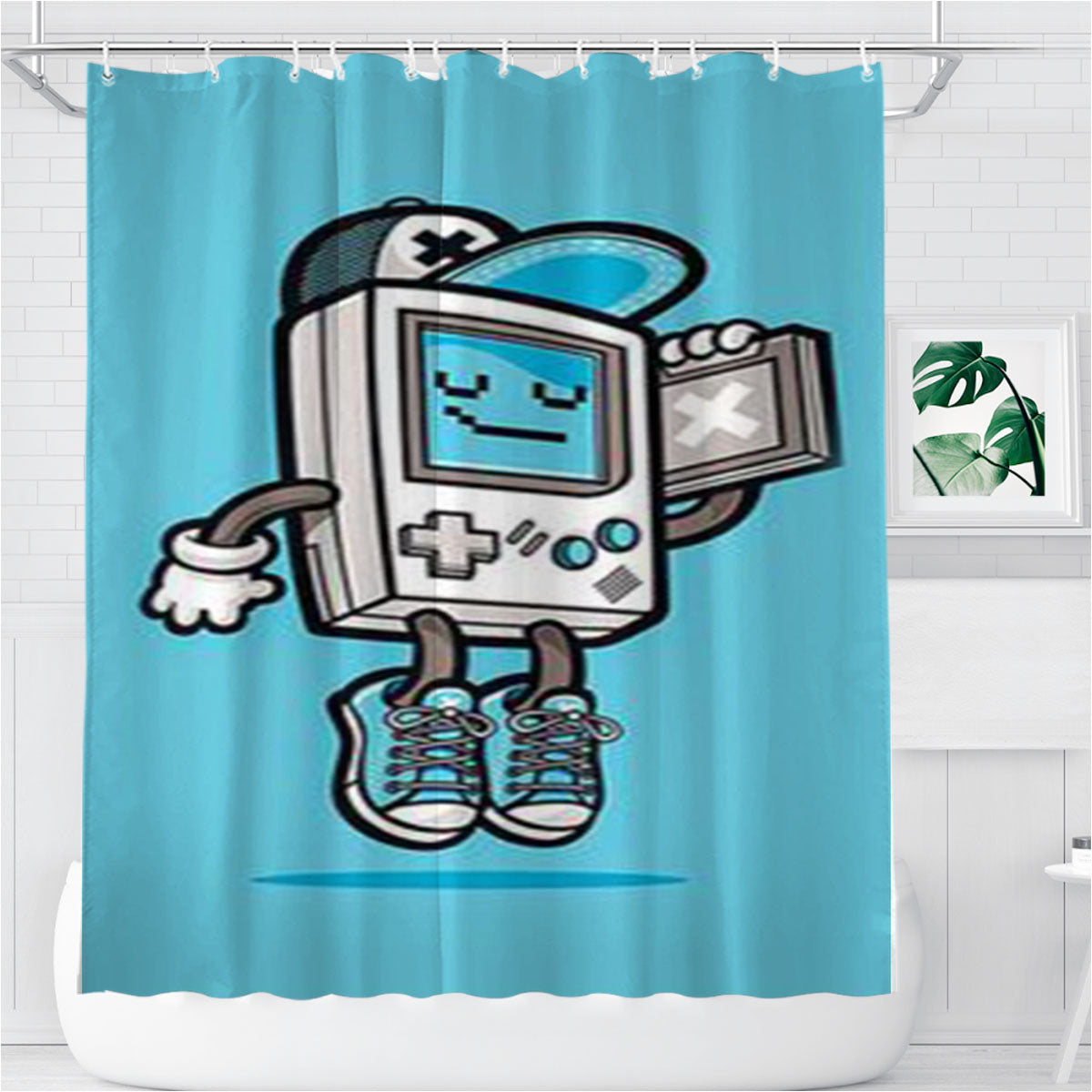 Nintendo Bathroom Shower Curtain Fabric Waterproof | 66 X 72 Inch