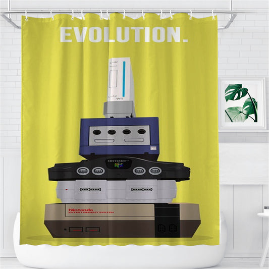Personalized Nintendo Evolution Shower Curtain Farmhouse Bathroom Decor