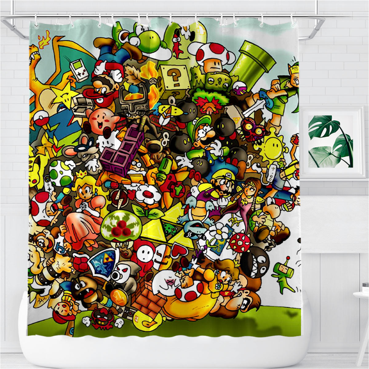 Nintendo Katamari Bathroom Shower Curtain Fabric Waterproof | 66 X 72 Inch