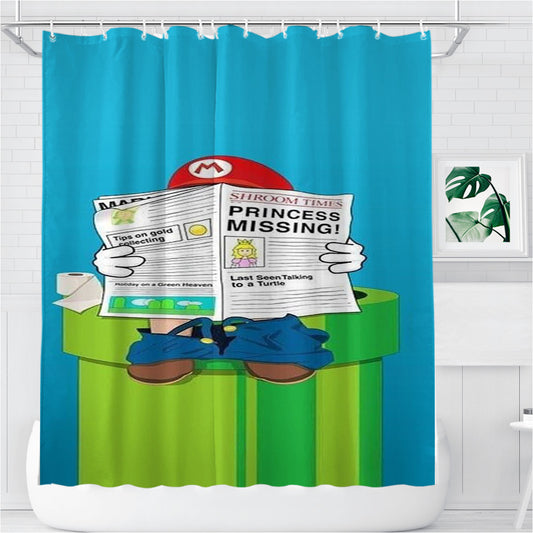 Personalized Nintendo Mario Shower Curtain Farmhouse Bathroom Decor