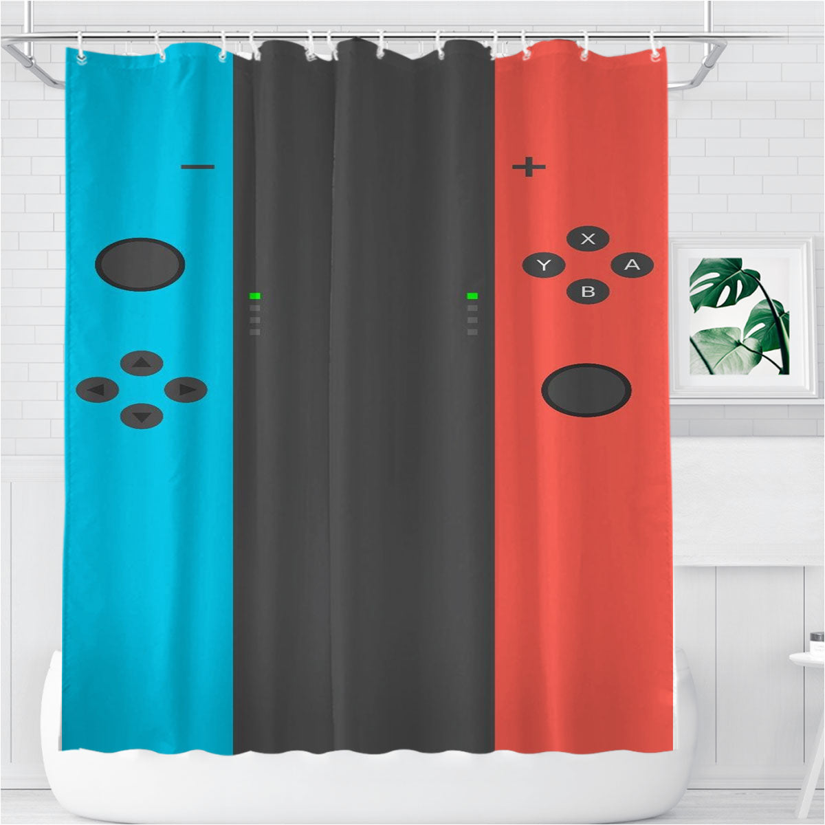 Nintendo Switch Bathroom Shower Curtain Fabric Waterproof | 66 X 72 Inch