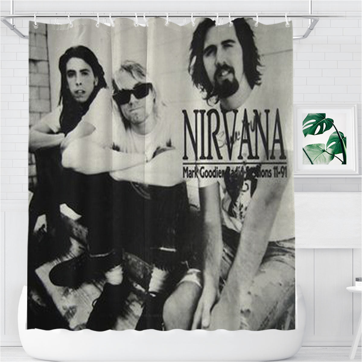 Nirvana Band Albums Bathroom Shower Curtain Fabric Waterproof | 66 X 72 Inch