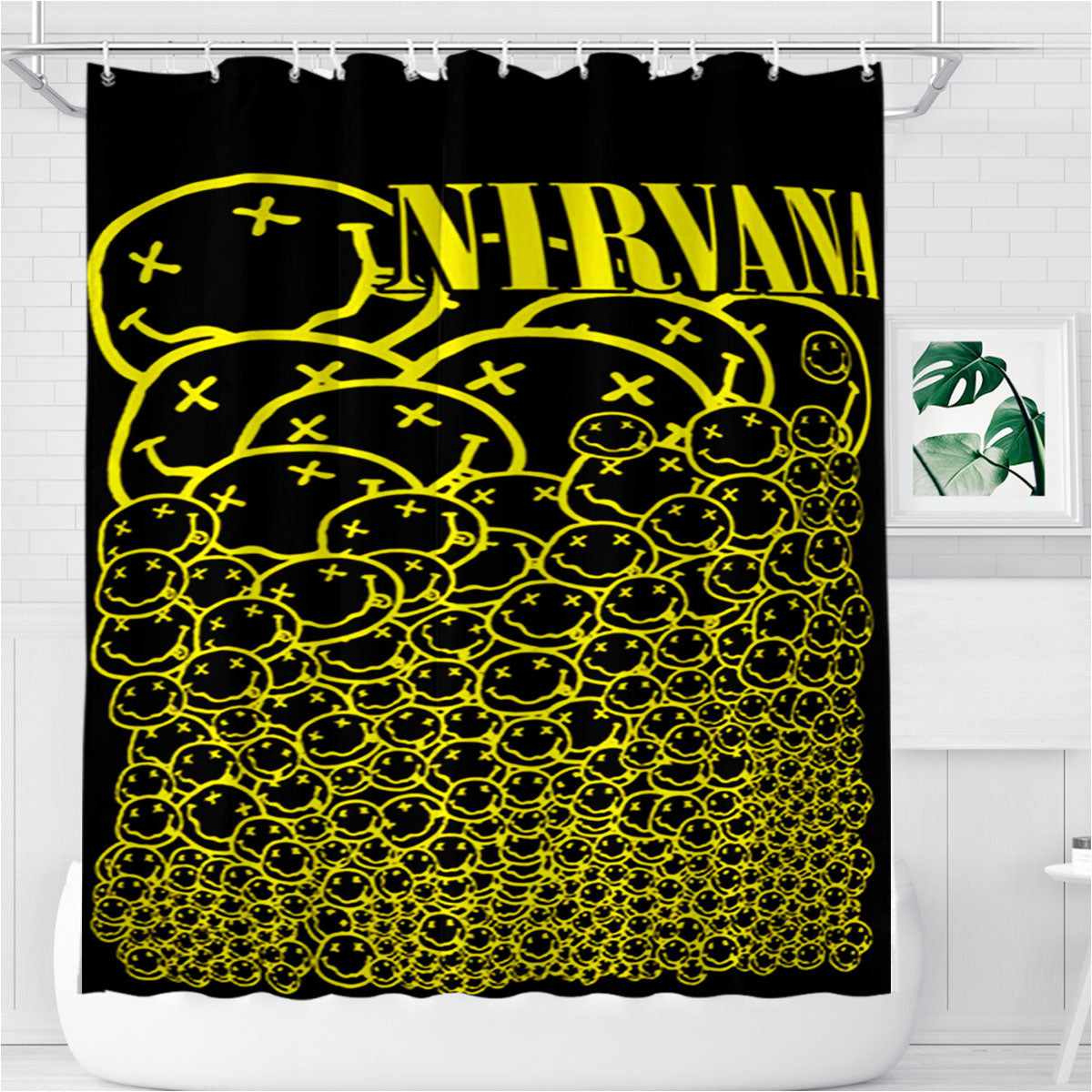 Nirvana Design Bathroom Shower Curtain Fabric Waterproof | 66 X 72 Inch