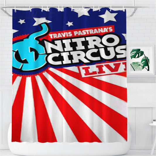Personalized Nitro Circus Action Sport Pastrana Shower Curtain Farmhouse Bathroom Decor