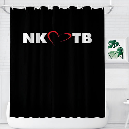 Personalized Nkotb Heart Logo Inspired Shower Curtain Farmhouse Bathroom Decor
