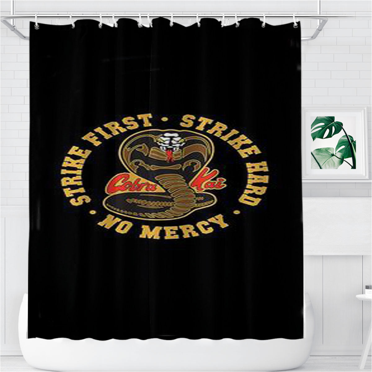 No Mercy Cobra Kai Karate Bathroom Shower Curtain Fabric Waterproof | 66 X 72 Inch