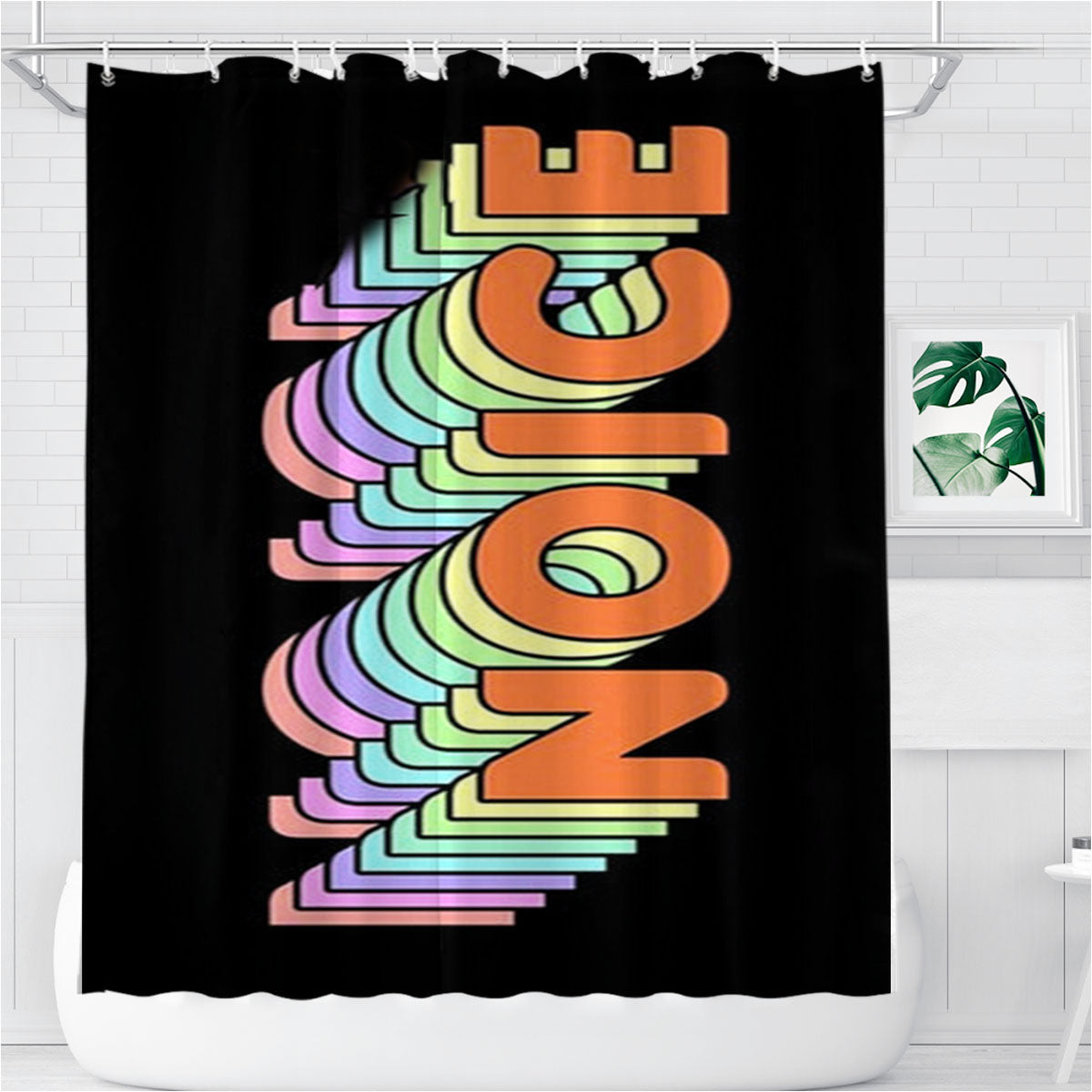 Noice - B99 Bathroom Shower Curtain Fabric Waterproof | 66 X 72 Inch