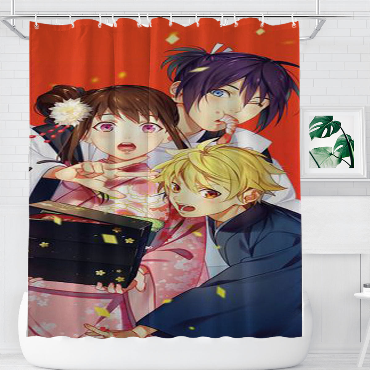 Noragami Fanart Bathroom Shower Curtain Fabric Waterproof | 66 X 72 Inch