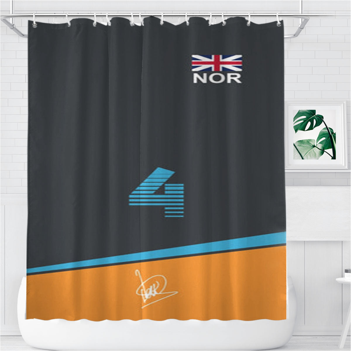 Norris - F1 Bathroom Shower Curtain Fabric Waterproof | 66 X 72 Inch