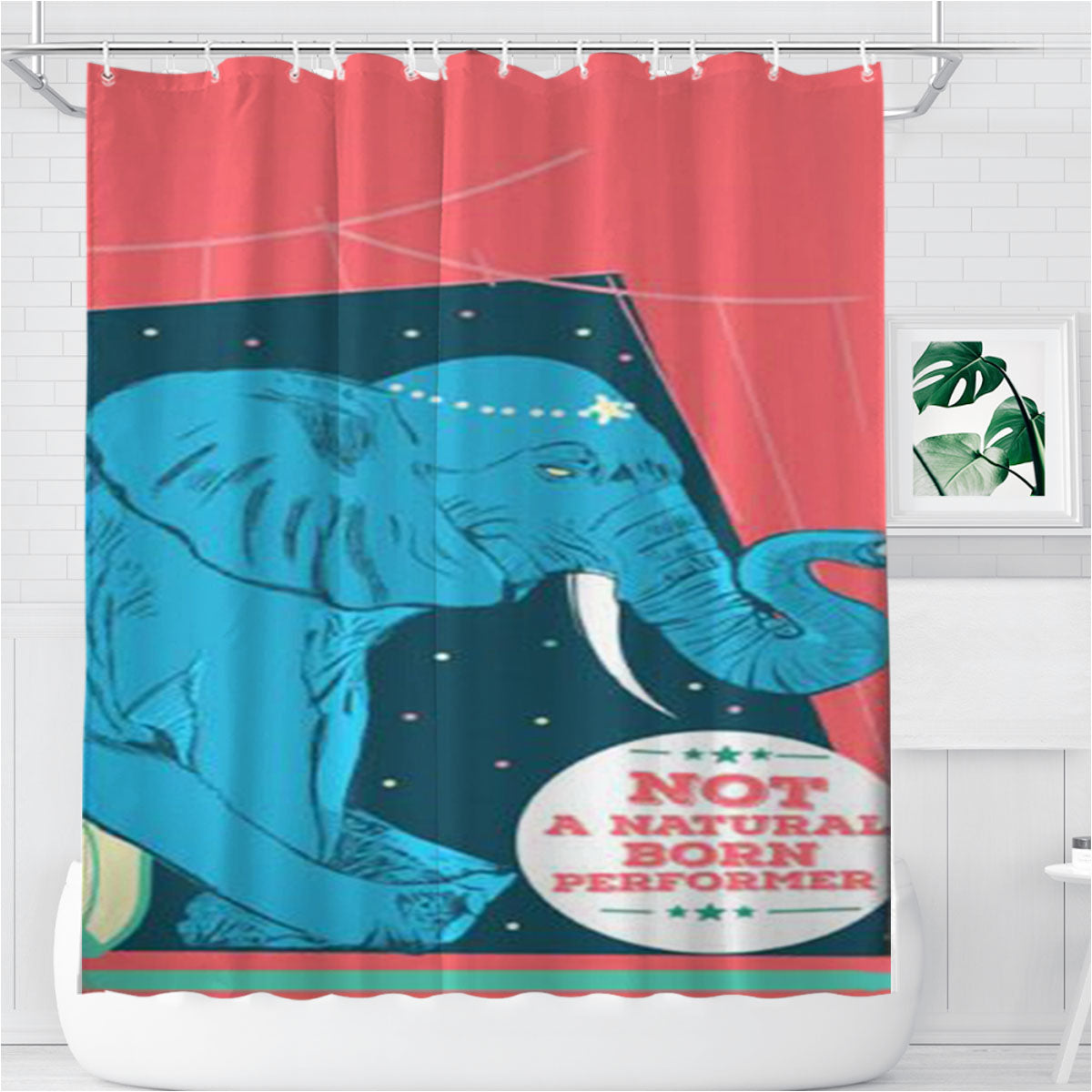 Not A Naturan Born Performer Bathroom Shower Curtain Fabric Waterproof | 66 X 72 Inch