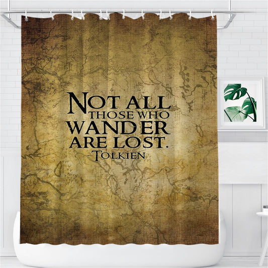 Personalized Not All Those Who Wander Are Lost Tolkien Shower Curtain Farmhouse Bathroom Decor