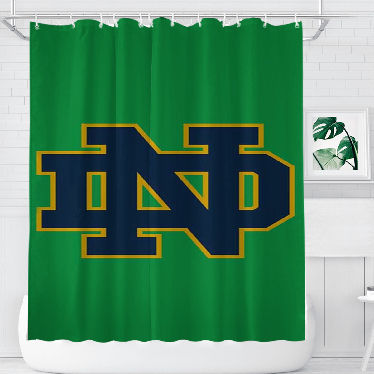 Notre Dame Fighting Irish American Football Rz 1 Bathroom Shower Curtain Fabric Waterproof | 66 X 72 Inch