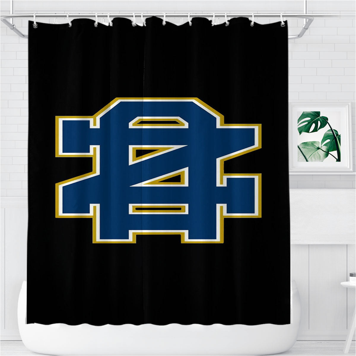 Notre Dame Fighting Irish Black Wallpapers Bathroom Shower Curtain Fabric Waterproof | 66 X 72 Inch