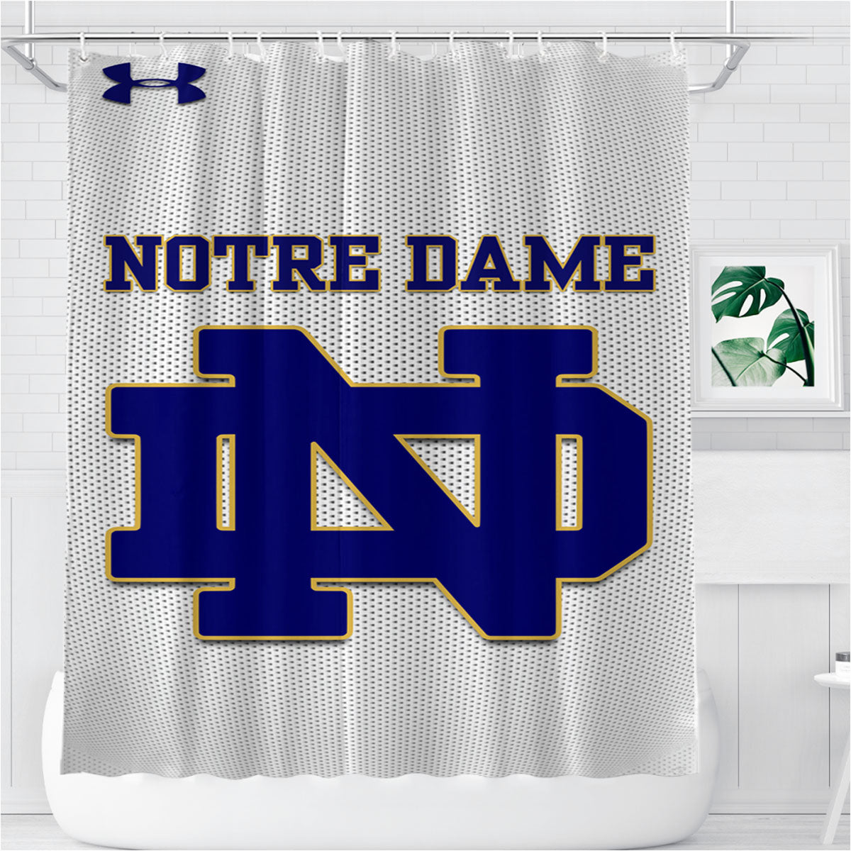 Notre Dame Fighting Irish Jersey Bathroom Shower Curtain Fabric Waterproof | 66 X 72 Inch