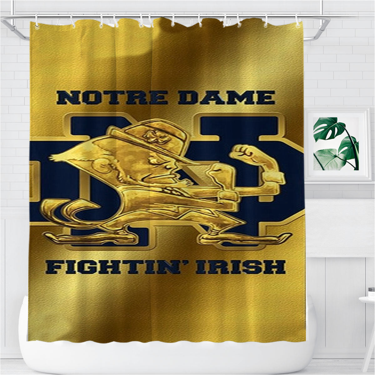 Notre Dame Gold 1 Bathroom Shower Curtain Fabric Waterproof | 66 X 72 Inch