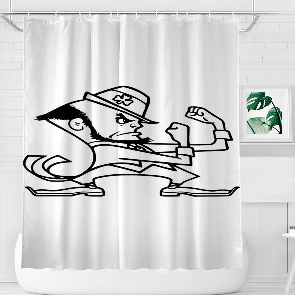 Notre Dame Irish Fight Bathroom Shower Curtain Fabric Waterproof | 66 X 72 Inch