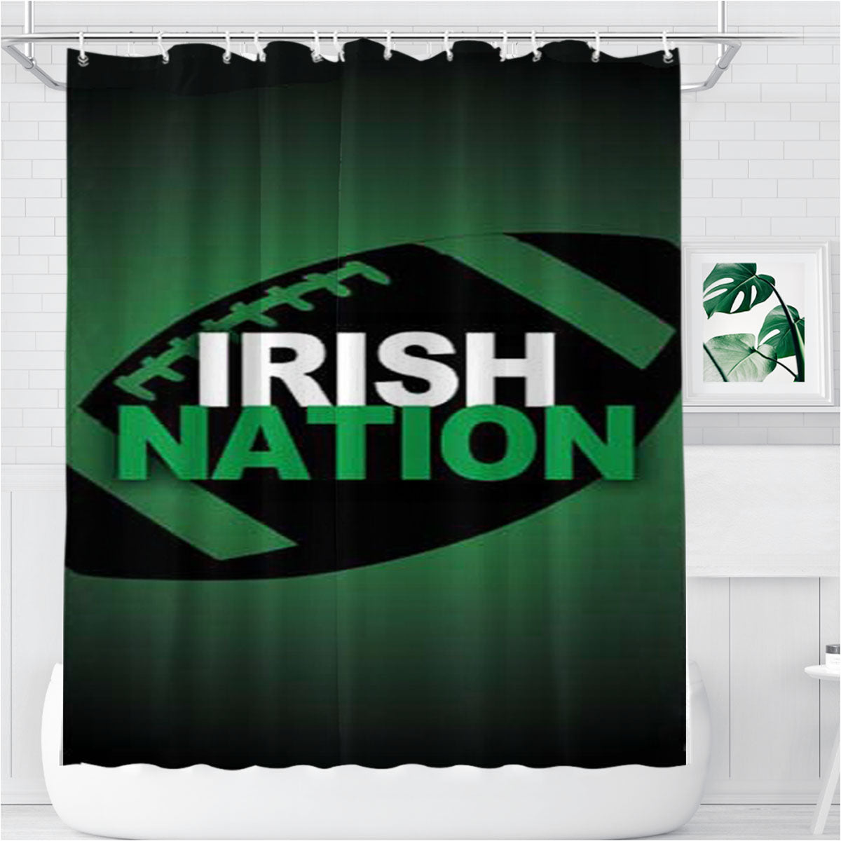 Notre Dame Irish Nation Bathroom Shower Curtain Fabric Waterproof | 66 X 72 Inch