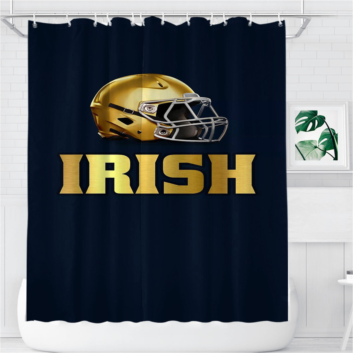 Notre Dame Irish Nd Gold Bathroom Shower Curtain Fabric Waterproof | 66 X 72 Inch