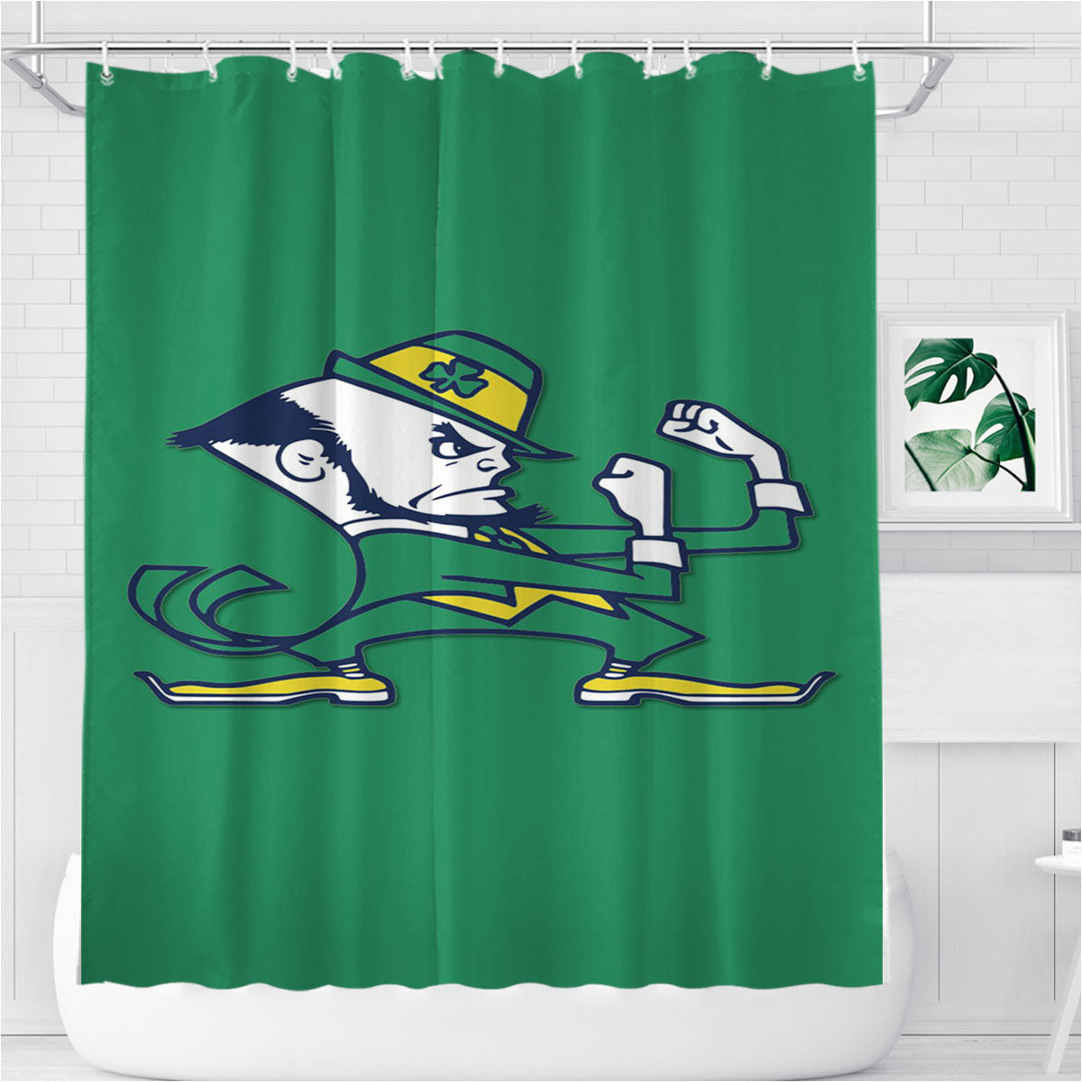 Notre Dame Mascot Team Bathroom Shower Curtain Fabric Waterproof | 66 X 72 Inch