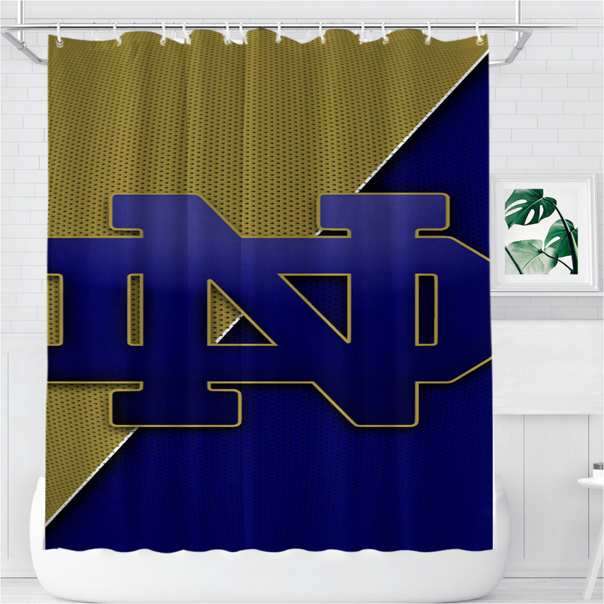Notre Dame Yellow Blue Bathroom Shower Curtain Fabric Waterproof | 66 X 72 Inch