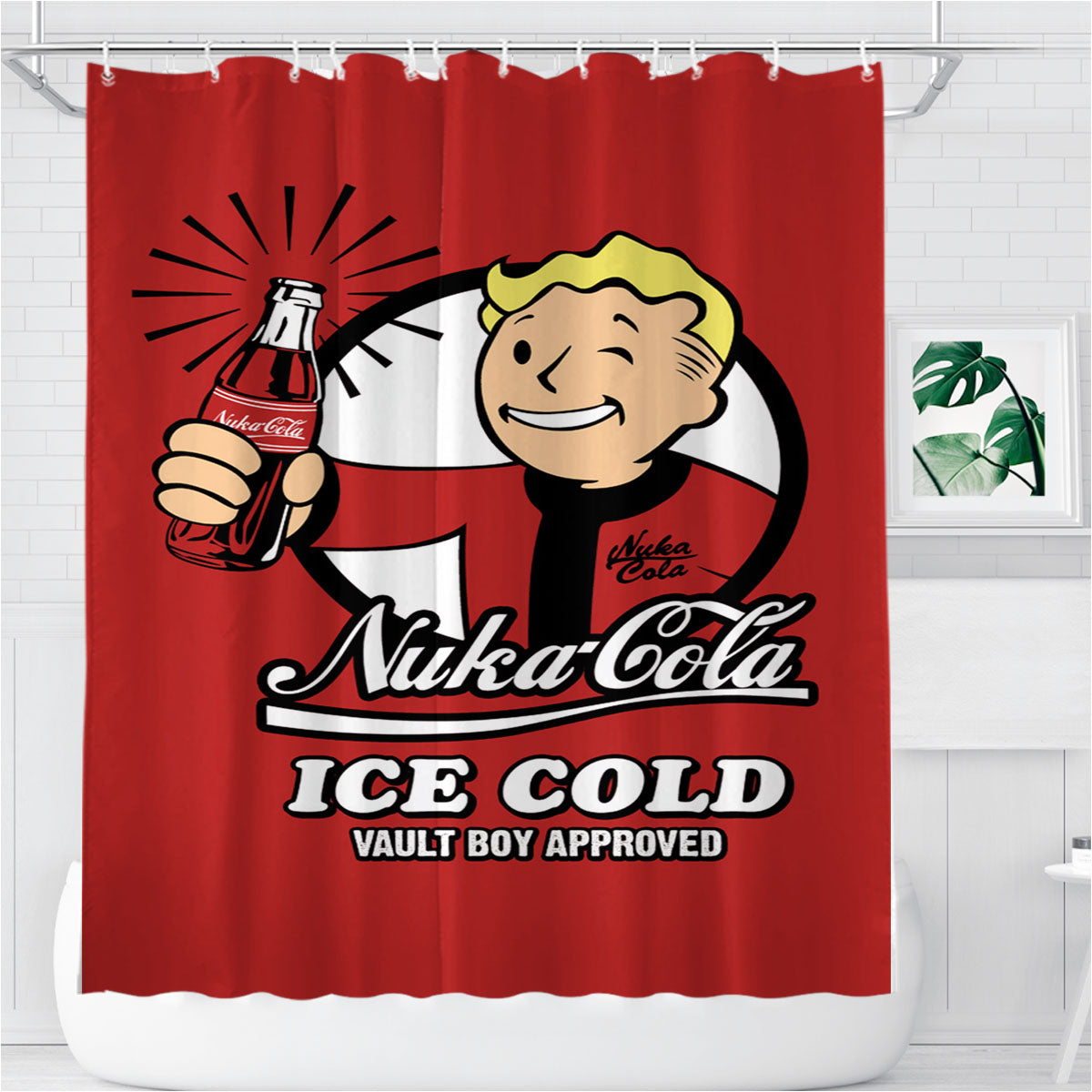 Nuka Cola Bathroom Shower Curtain Fabric Waterproof | 66 X 72 Inch