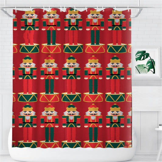 Nutcracker - Christmas Patterns Bathroom Shower Curtain Fabric Waterproof