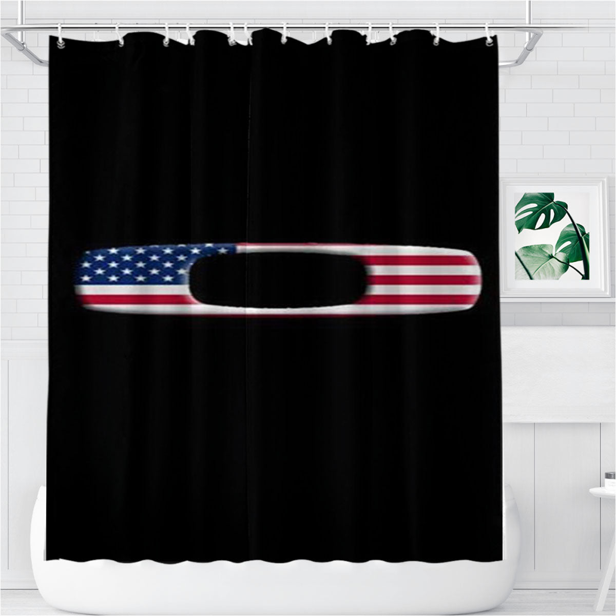 Oakley American Logo Bathroom Shower Curtain Fabric Waterproof | 66 X 72 Inch