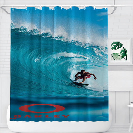 Oakley Surfing Bathroom Shower Curtain Fabric Waterproof | 66 X 72 Inch