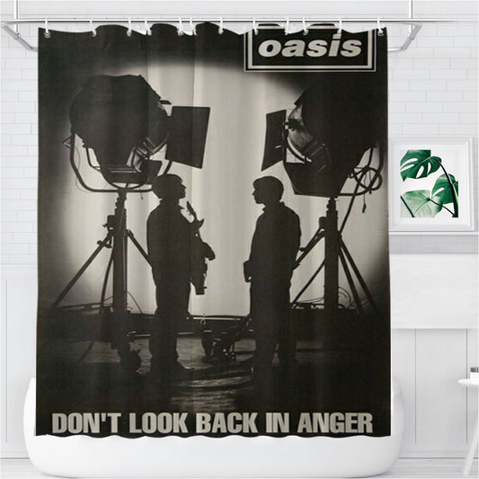 Personalized Oasis Sont Look Back In Anger Shower Curtain Farmhouse Bathroom Decor